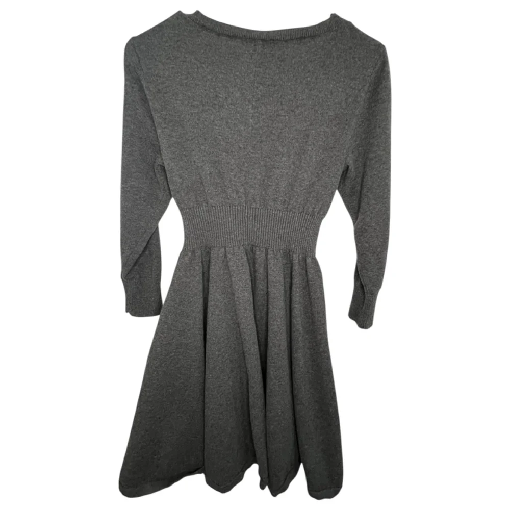 Torrid Grey Long Sleeve A-Line Sweater Dress With Lace Up Waist